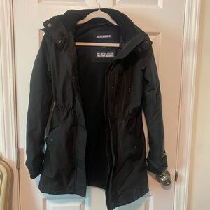 Abercrombie & Fitch Black All-Season Hooded Jacket | XS